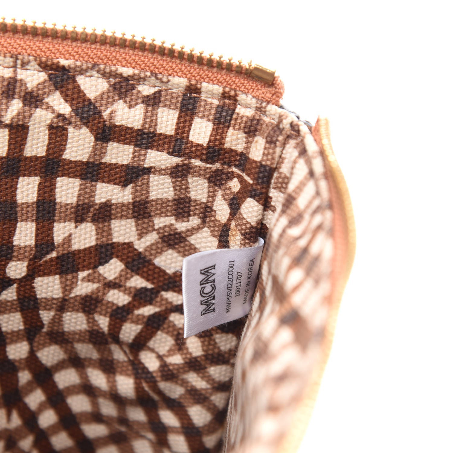 MCM Visetos Medium Stark Wristlet Pouch Cognac 10 of 11