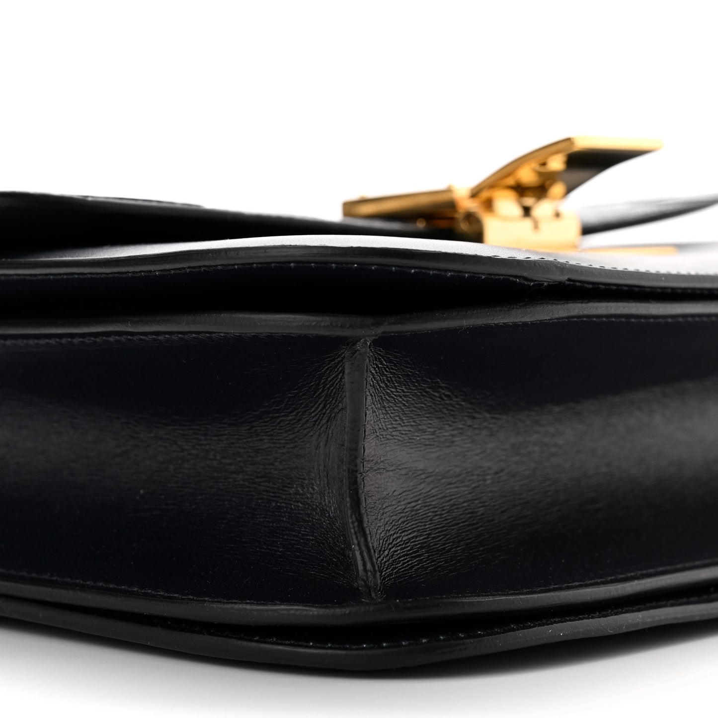 Ostrich Leg Medium Classic Box Flap Bag Dark Blue