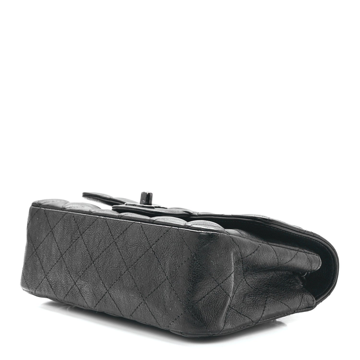 Chanel Crumpled Calfskin Quilted Mini Rectangular Flap So Black 10 of 12