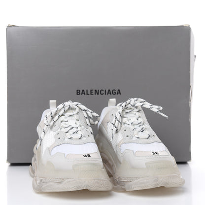Balenciaga Fabric Mesh Clear Sole Womens Triple S Sneakers 38 White 7 of 7