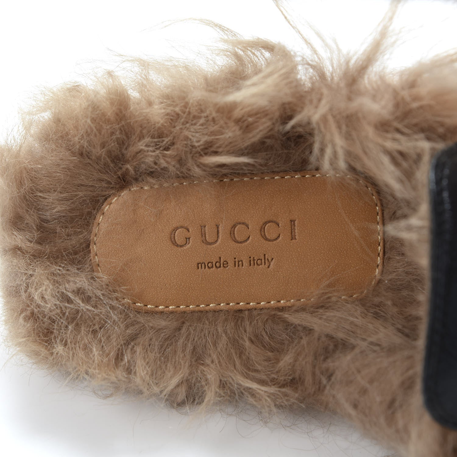 Gucci Goatskin Fur Bee Star Embroidered Womens Princetown Slippers 36.5 Black 6 of 9