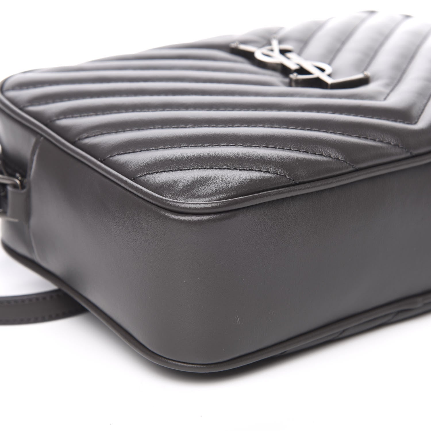 Saint Laurent Calfskin Matelasse Monogram Lou Camera Bag Asphalt 8 of 10