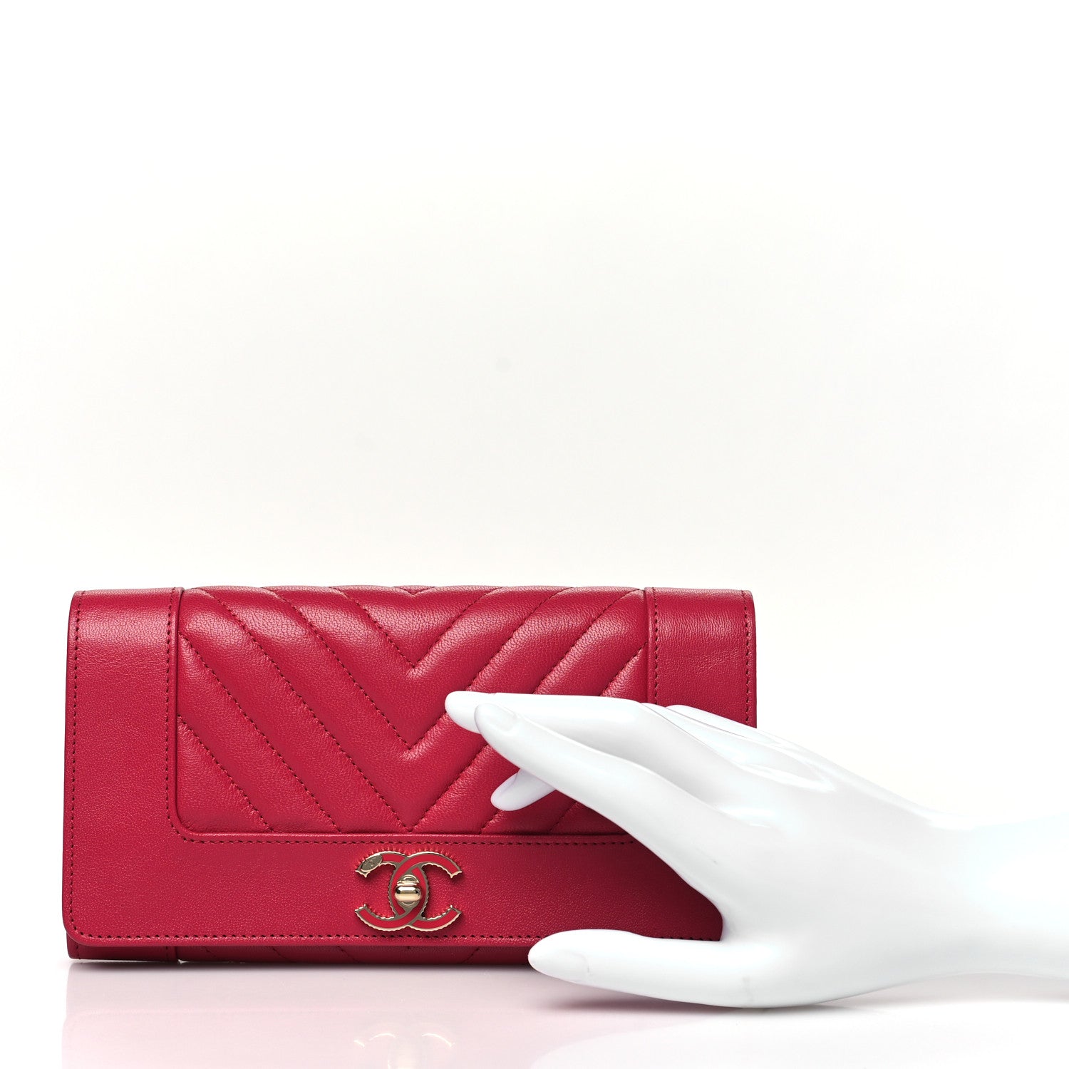 Chanel Sheepskin Chevron Quilted Mademoiselle Vintage Flap Wallet Pink 2 of 10