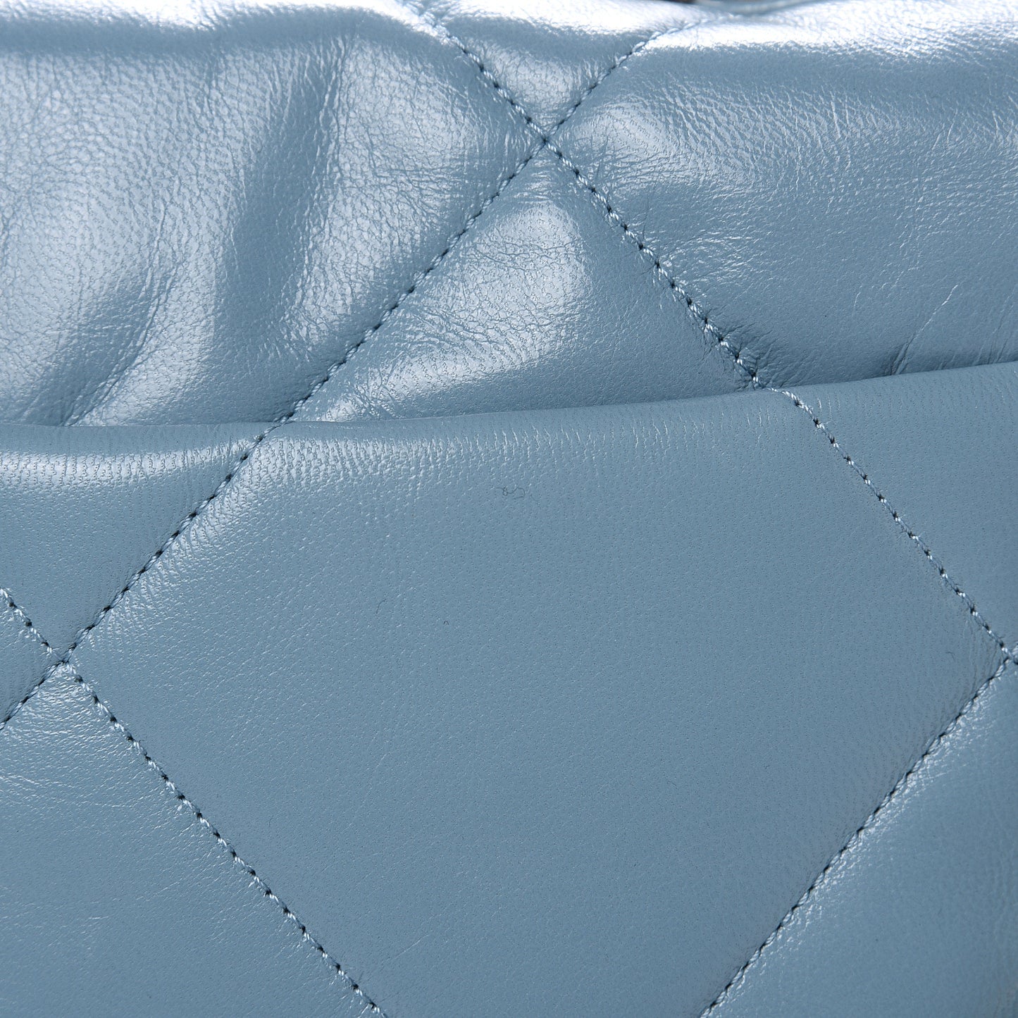 Goatskin Quilted Medium 19 Flap Blue