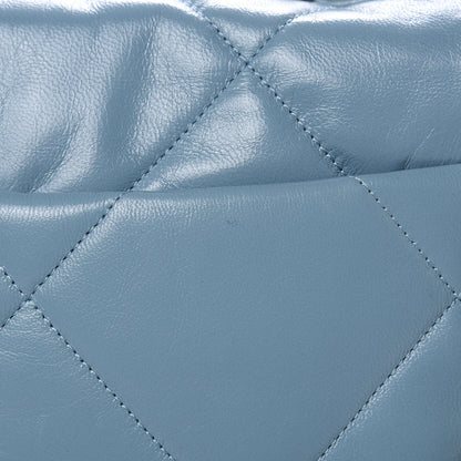 Chanel Goatskin Quilted Medium 19 Flap Blue 8 of 11