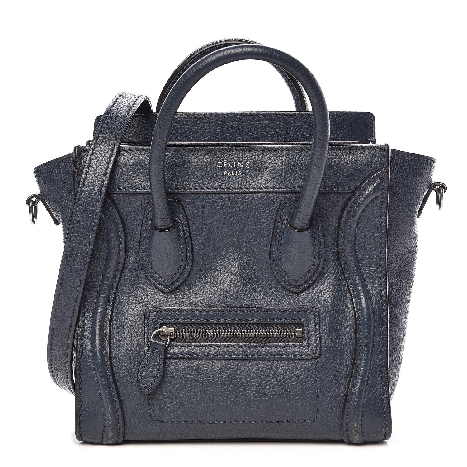 Celine Drummed Calfskin Nano Luggage Orage 1 of 10