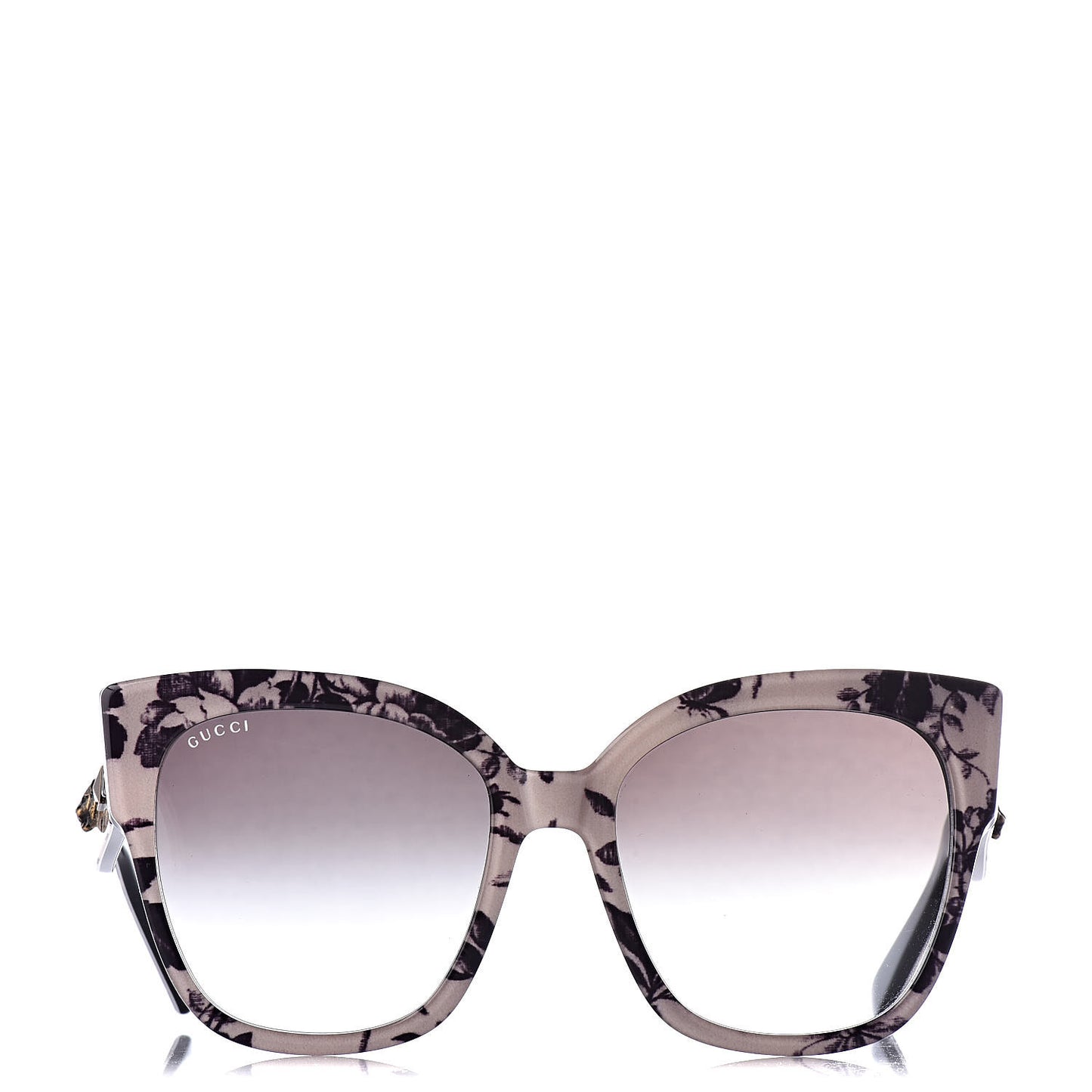Acetate Herbarium Print Square Frame Sunglasses GG0059S White