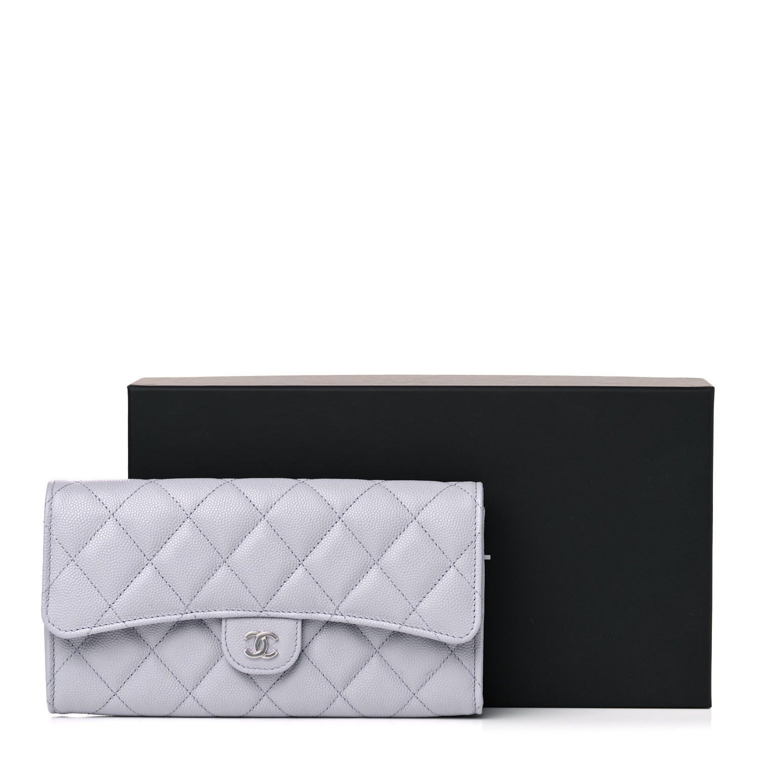 Chanel Caviar Quilted Large Flap Wallet Light Purple 9 of 9