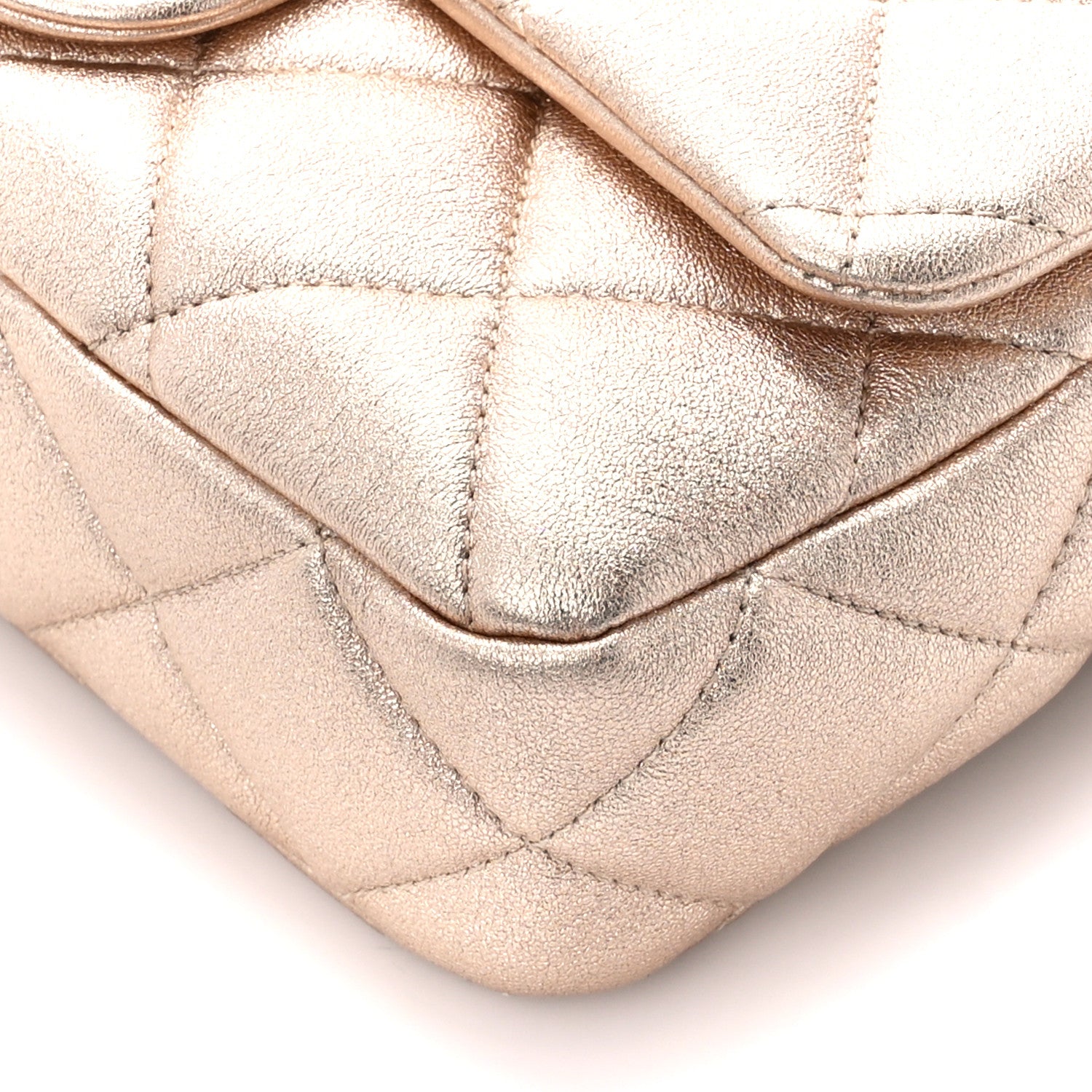 Chanel Metallic Lambskin Lacquered Quilted Small Flap Gold 11 of 12