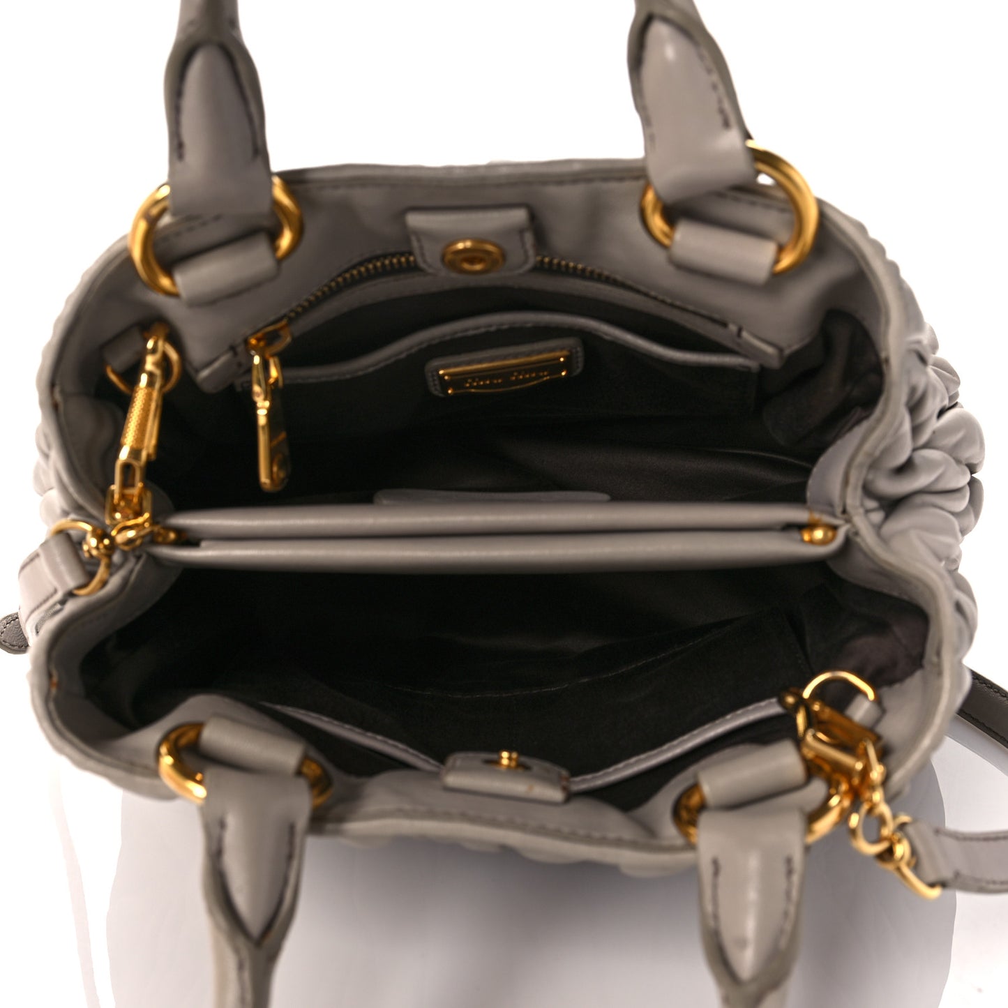 Nappa Matelasse Bauletto Top Handle Bowler Pomice