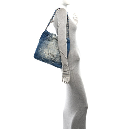 Chanel Denim Quilted Small Chanel 22 Blue 2 of 12