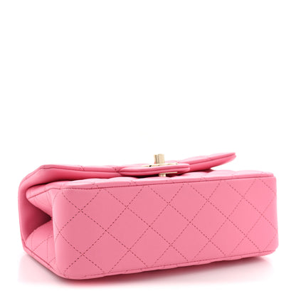 Chanel Lambskin Quilted Mini Top Handle Rectangular Flap Light Pink 4 of 12