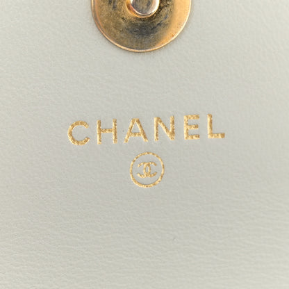 Chanel Lambskin Pearl Crush Quilted Flap Phone Holder With Chain Light Grey 6 of 16