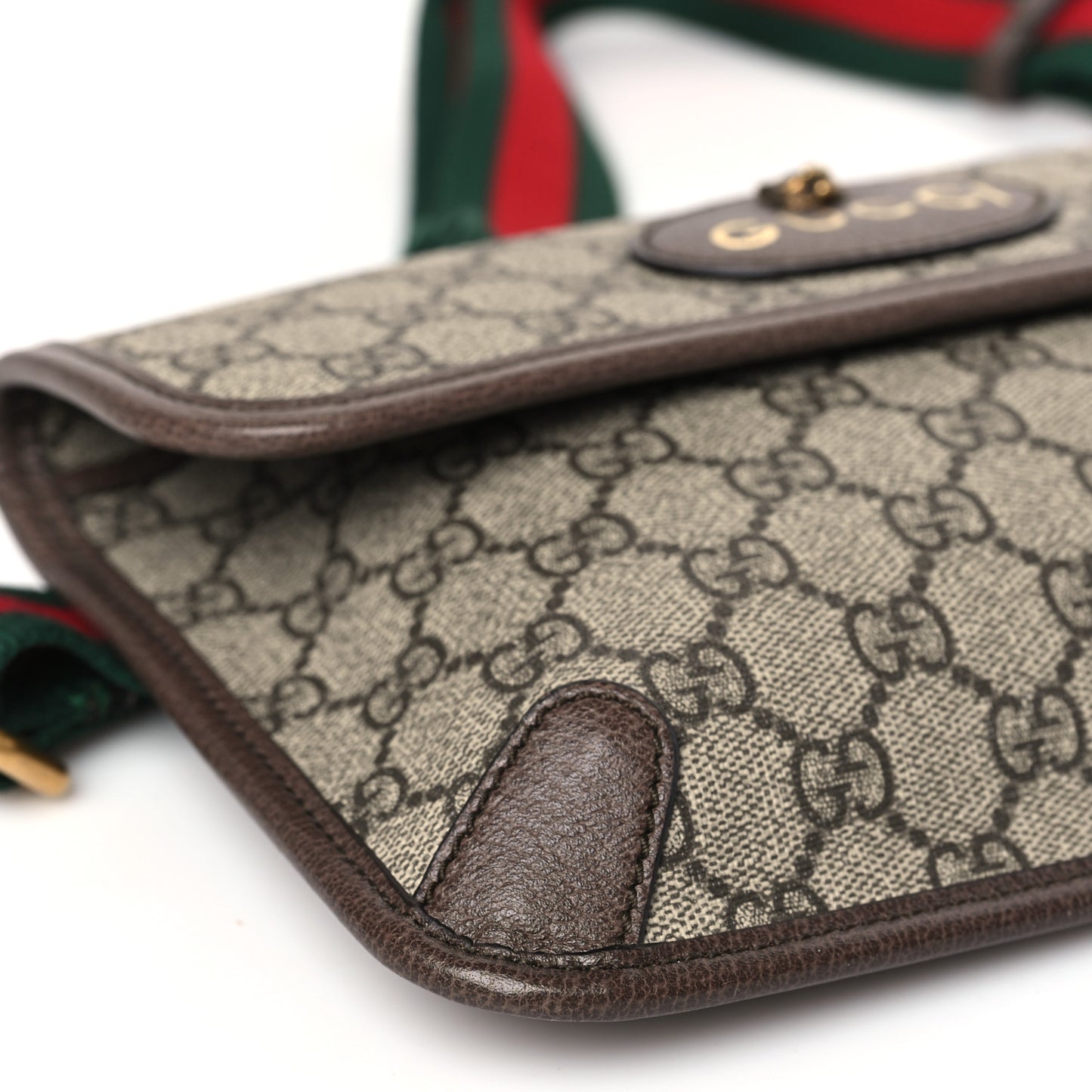 GG Supreme Monogram Neo Vintage Web Belt Bag Brown