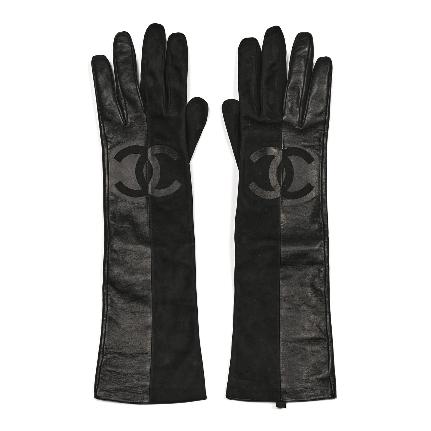 Suede Lambskin Gloves 8.5 Black