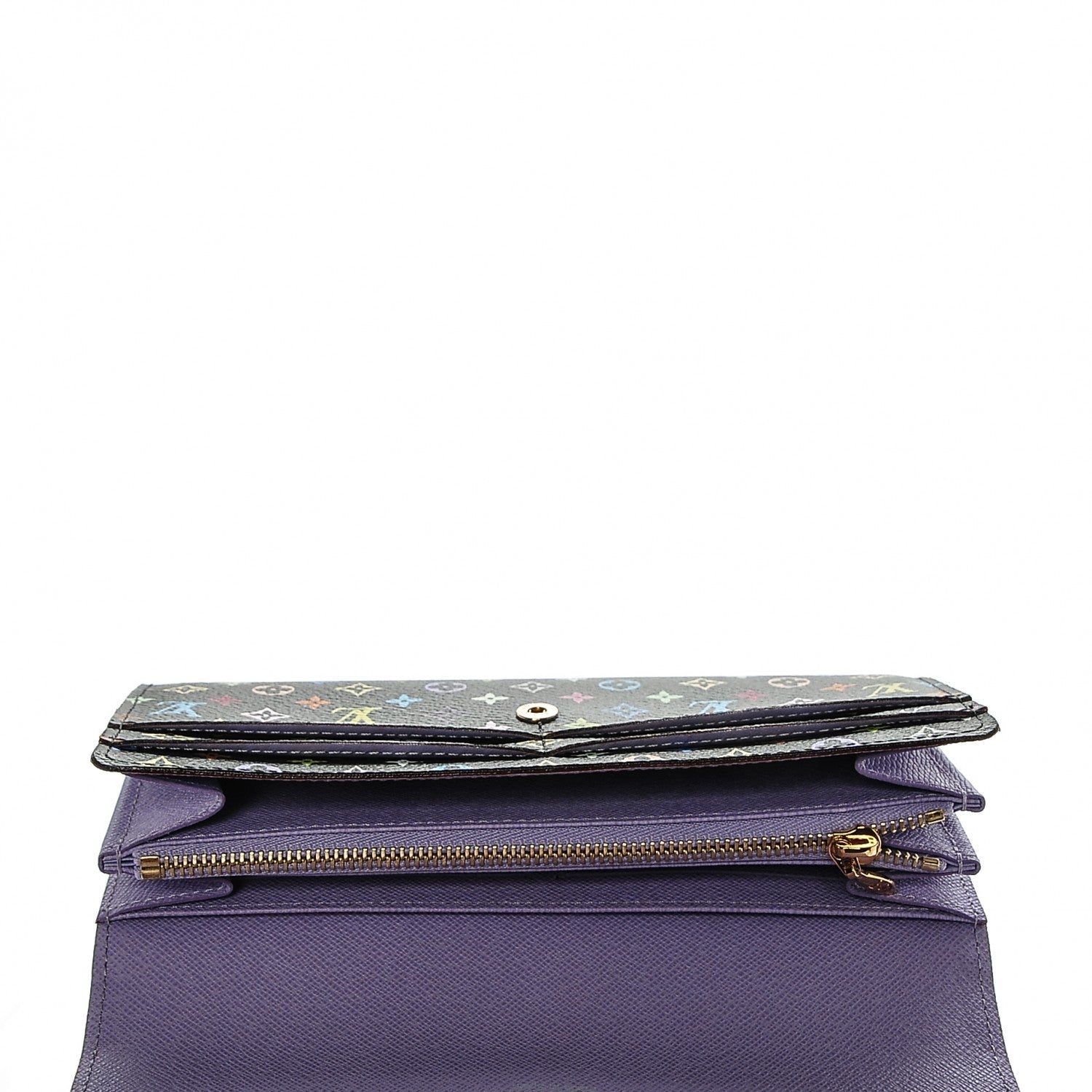 Louis Vuitton Monogram Multicolor Sarah Wallet Black Violet 7 of 7