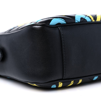 Gucci Calfskin Matelasse GucciGhost Medium GG Marmont Chain Shoulder Bag Black New Acquamarine 9 of 13