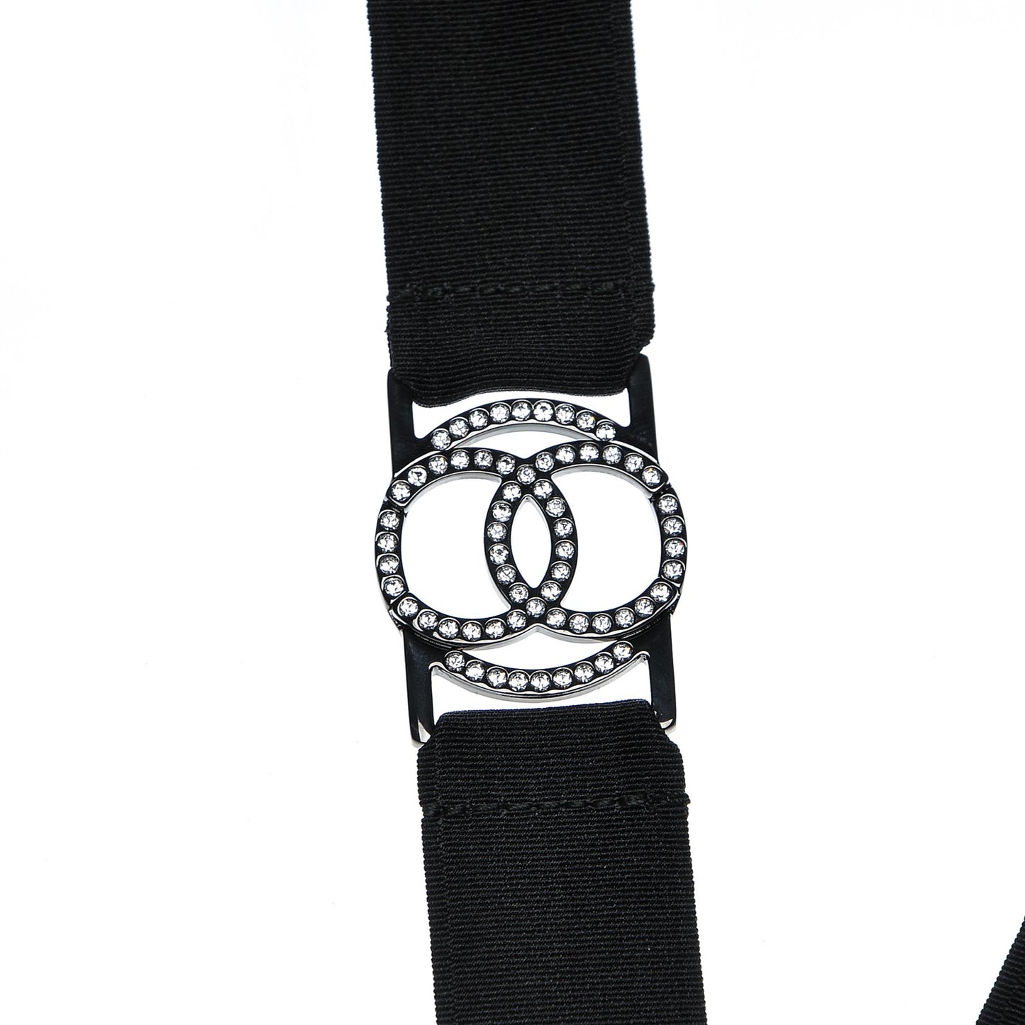 Crystal CC Emoji Robot Cat Lanyard Necklace Black Silver