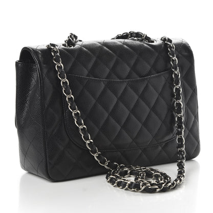 Chanel Caviar Quilted Jumbo Single Flap Black 3 of 11