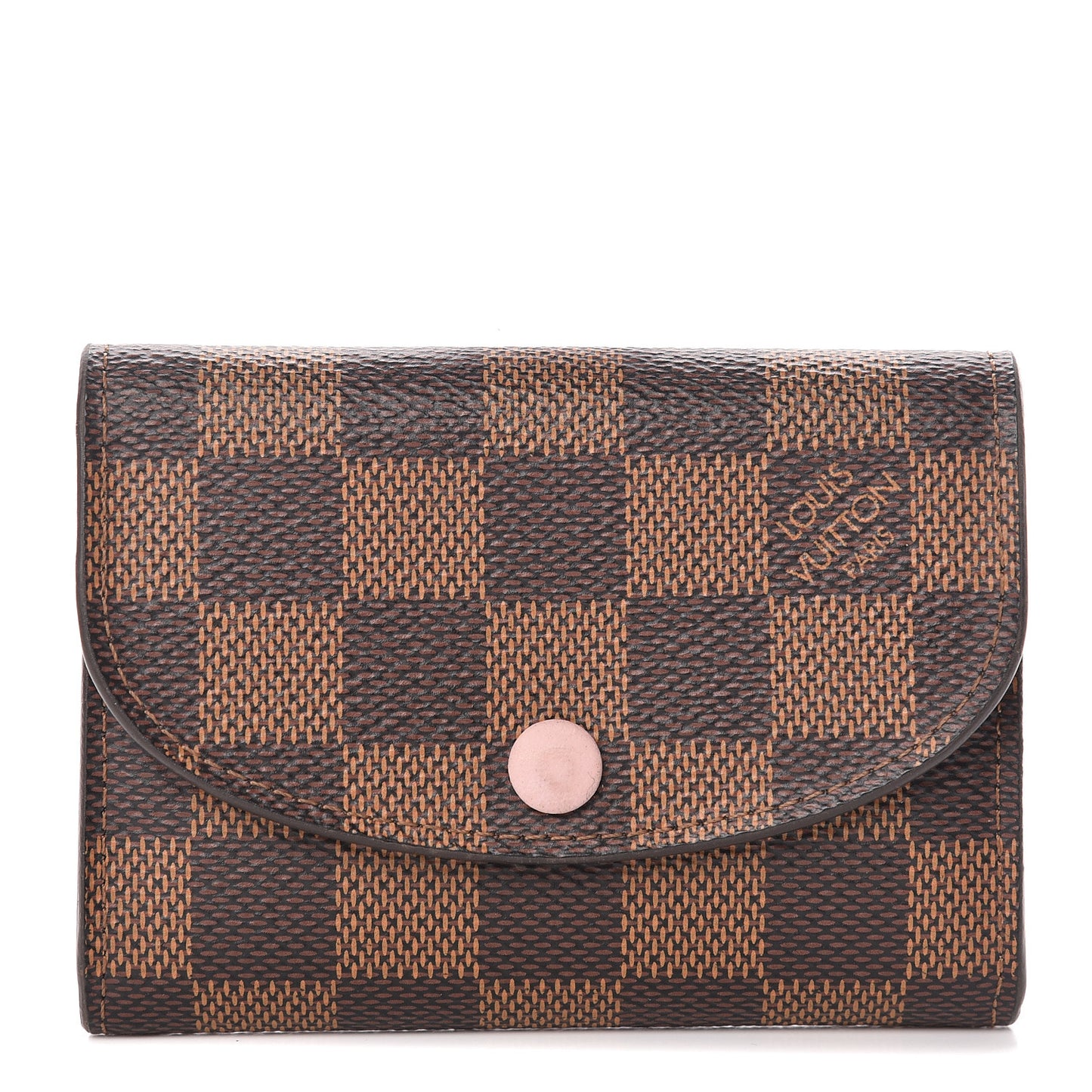 Damier Ebene Rosalie Coin Purse Rose Ballerine