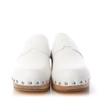 Hermes Smooth Calfskin Calya Mule 36 White 2 of 9