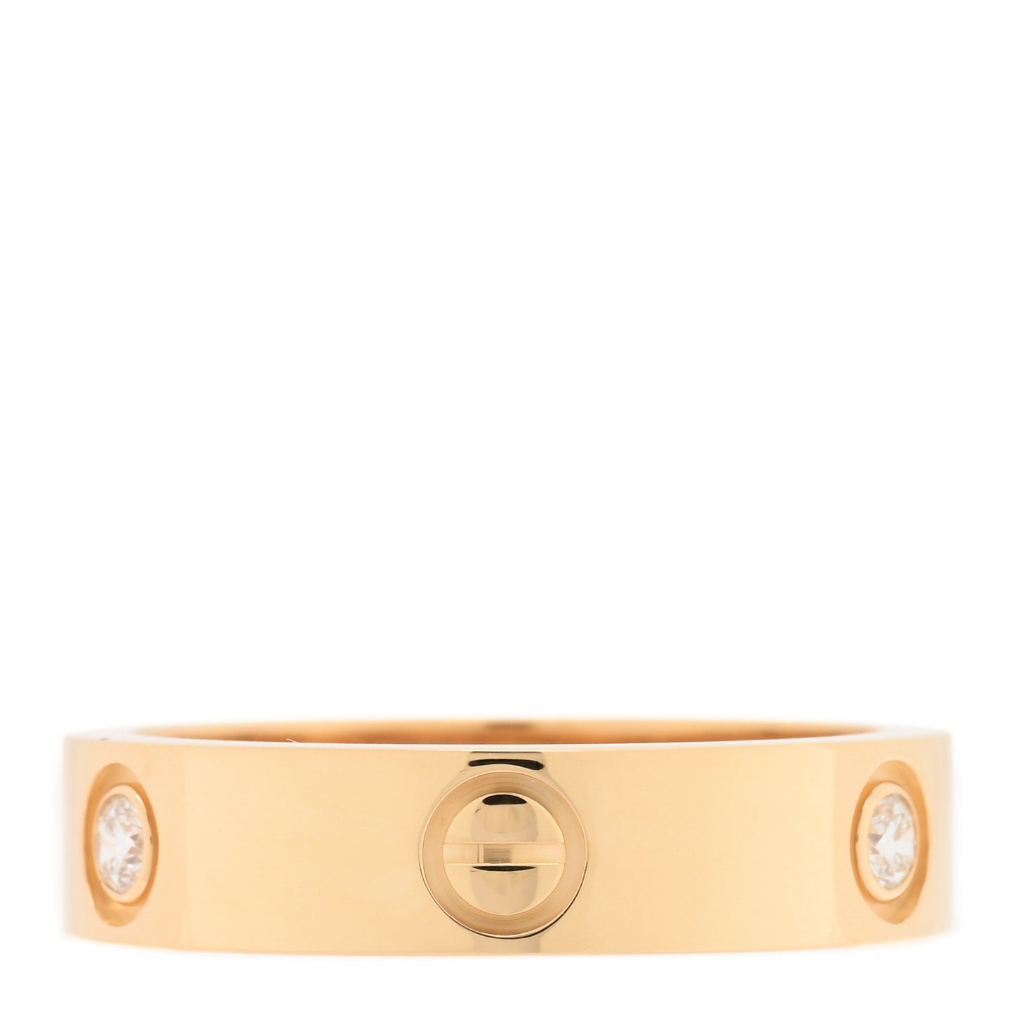 18K Yellow Gold 3 Diamond 5.5mm LOVE Ring 62 10