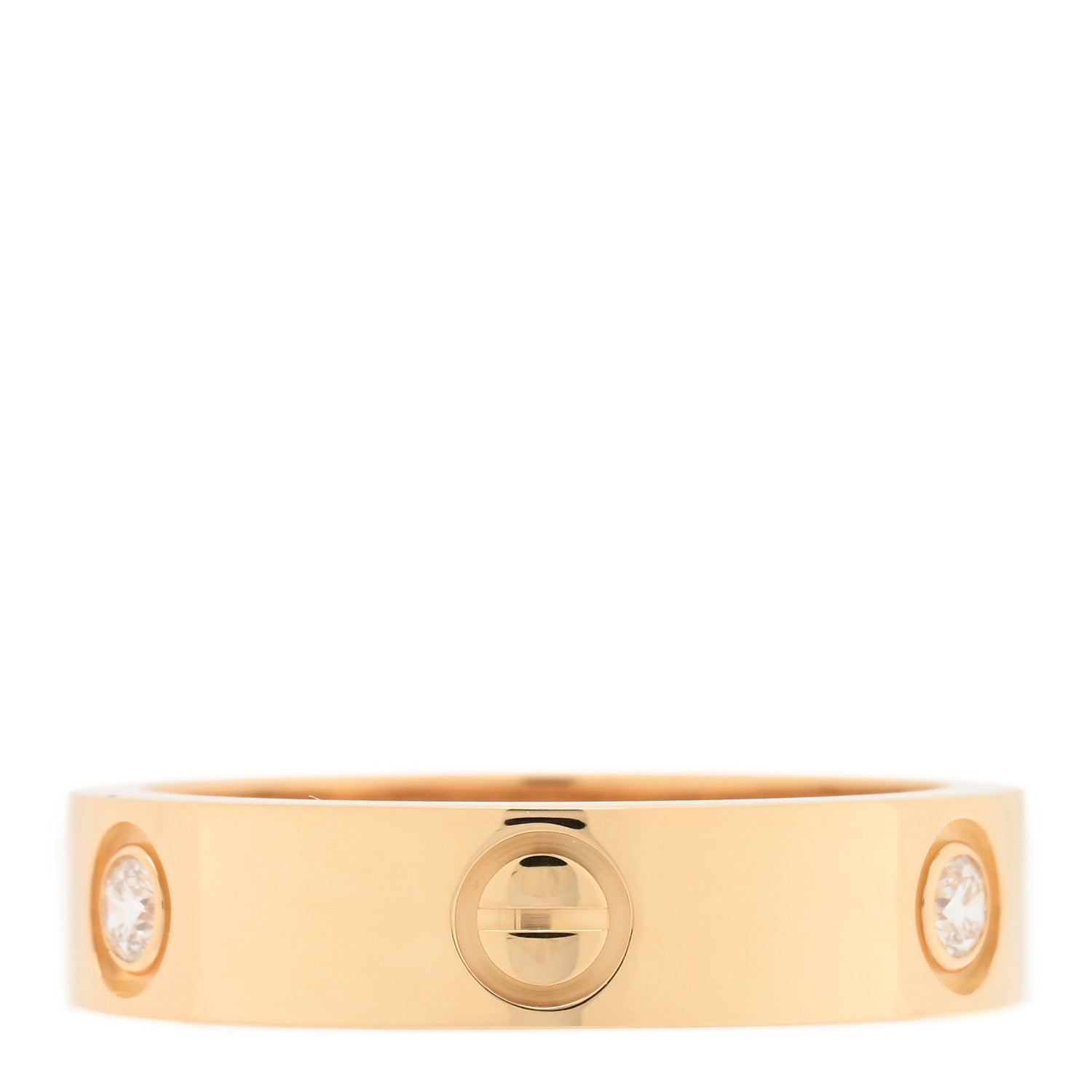 Cartier 18K Yellow Gold 3 Diamond 5.5mm LOVE Ring 62 10 3 of 4