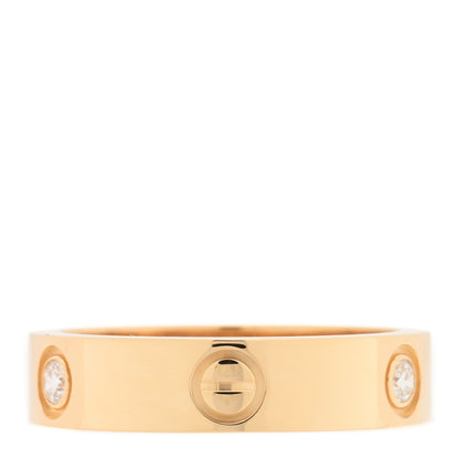 Cartier 18K Yellow Gold 3 Diamond 5.5mm LOVE Ring 62 10 3 of 4