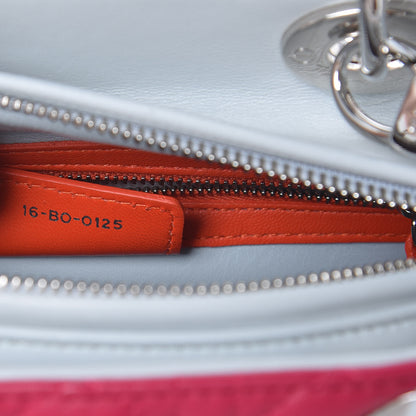 Christian Dior Lambskin Cannage Medium Tri-Color Lady Dior Fuchsia Orange 8 of 8