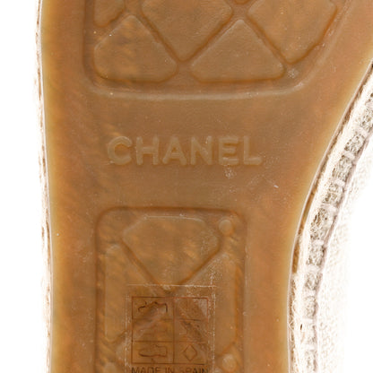Chanel Toile Sequin CC Espadrilles 42 Beige Black 8 of 8