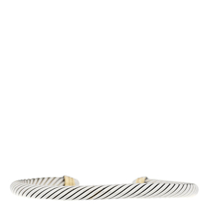 David Yurman Sterling Silver 14K Yellow Gold Pearl 5mm Cable Classics Petite Color Bracelet 2 of 3