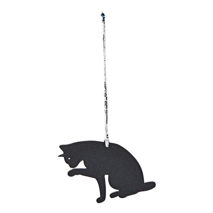 Hermes Togo Epsom Petit H Cat Bag Charm GM Bleu Electrique Black 1 of 4