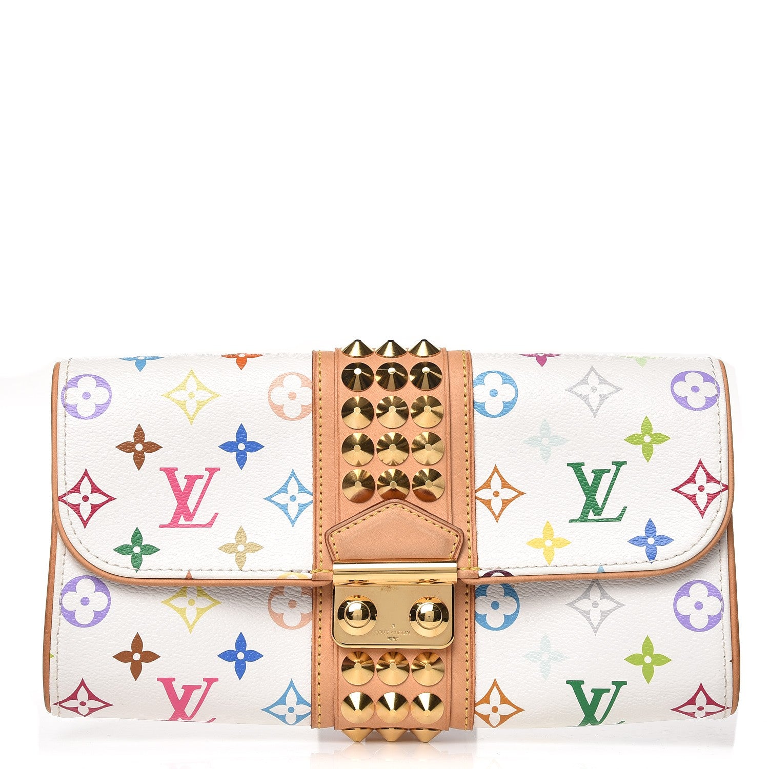 Louis Vuitton Monogram Multicolor Courtney Clutch White 1 of 7