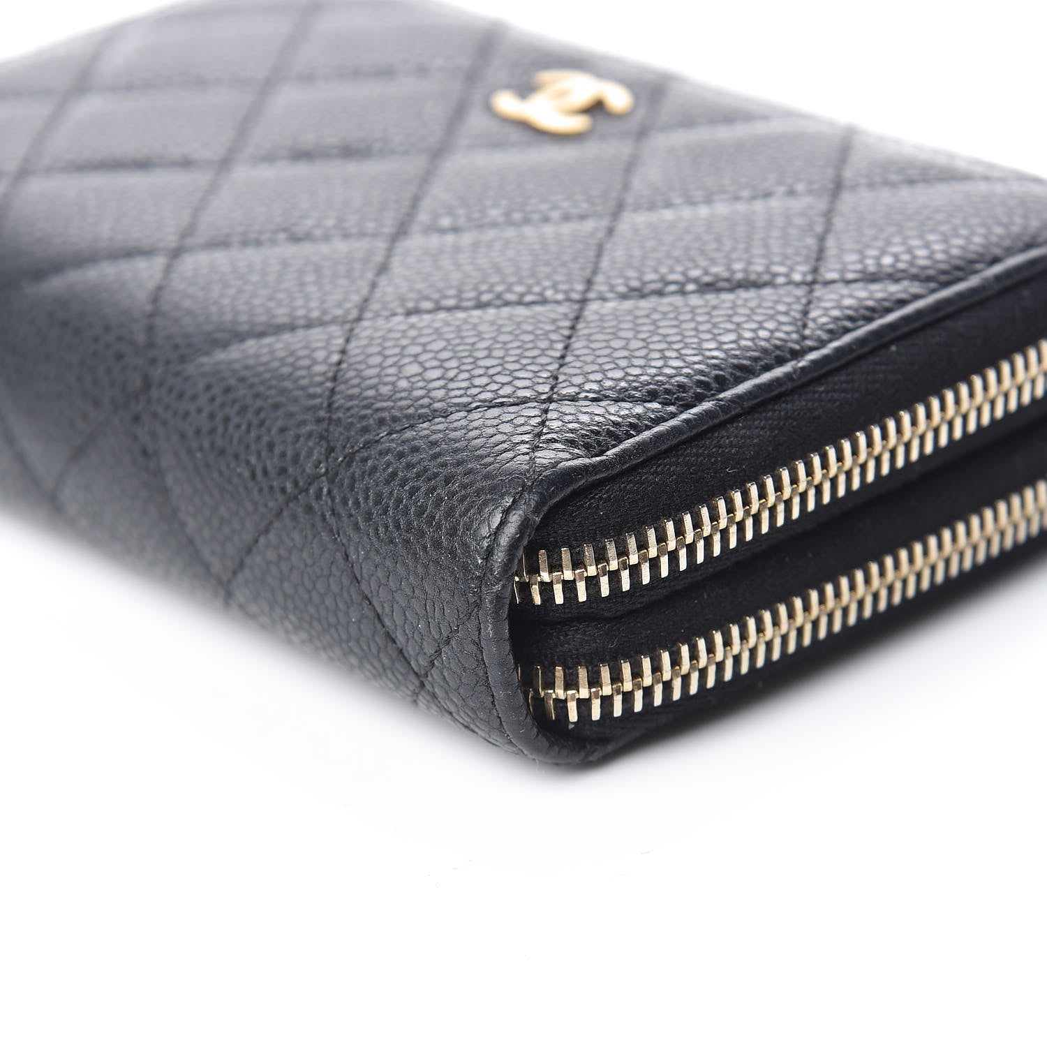 Chanel Caviar Quilted Large Gusset Double Zip Around Wallet Black 10 of 18