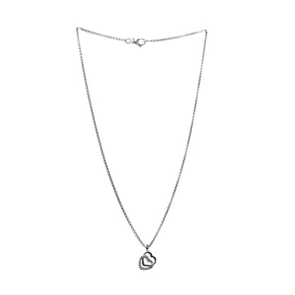 David Yurman Sterling Silver 18K Yellow Gold Cable Collectibles Interlocking Heart Pendant Necklace 3 of 6
