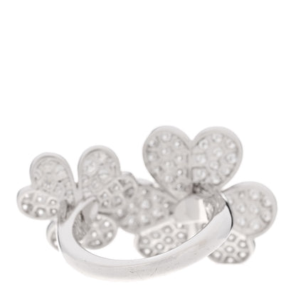 Van Cleef & Arpels 18K White Gold Diamond Frivole Between The Finger Pave Ring 55 7.25 4 of 6