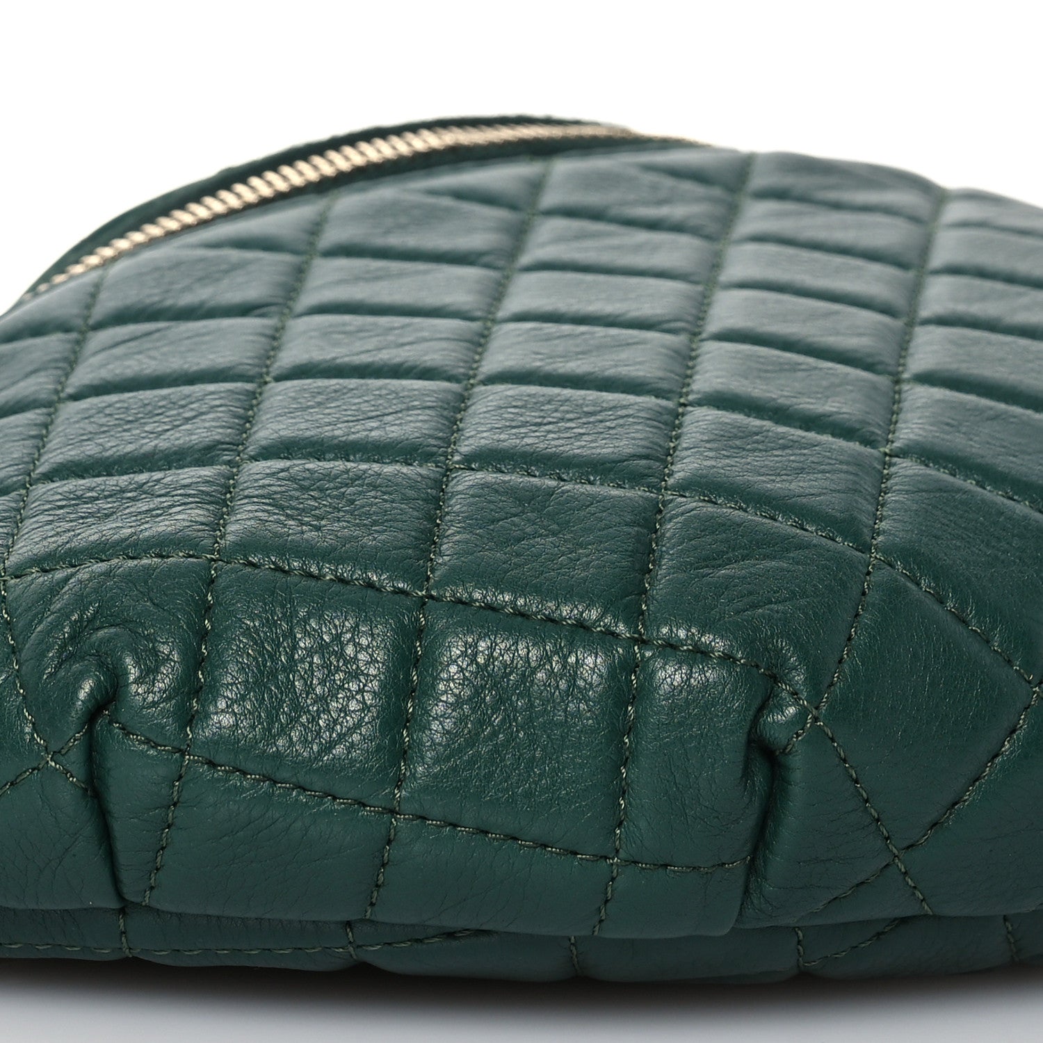 Chanel Calfskin Quilted Banane Waist Bag Fanny Pack Dark Green 10 of 14