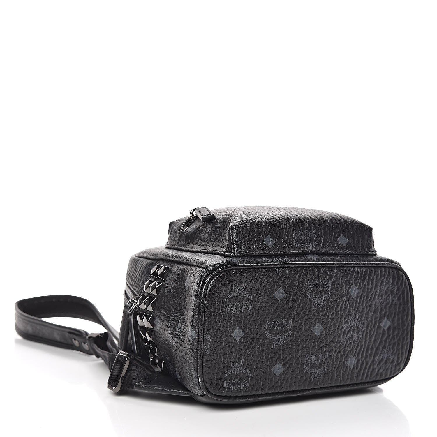 MCM Visetos Side Stud Mini Stark Backpack Black 5 of 12