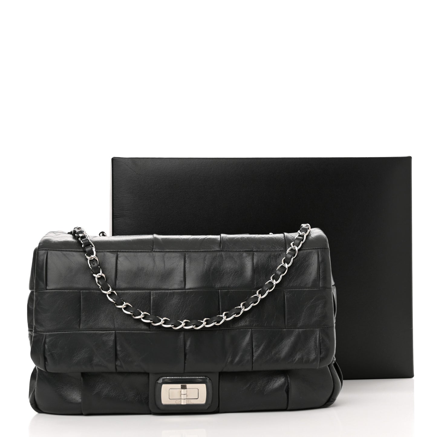 Lambskin Igloo Single Flap Dark Grey