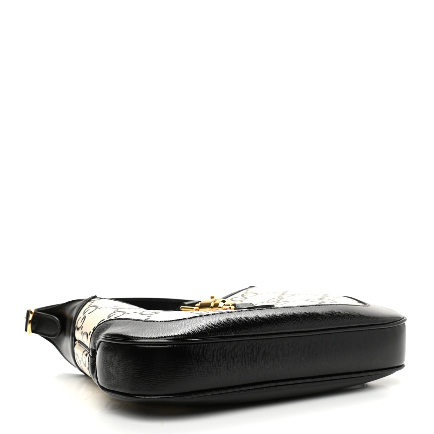 Azalea Calfskin GG Monogram Bi-Color Debossed Small Jackie 1961 Hobo Mystic White Black