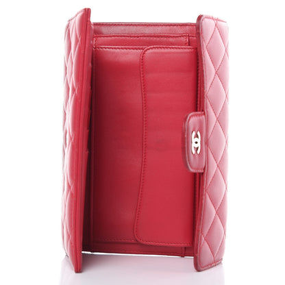 Chanel Lambskin Quilted Large Flap Wallet Dark Pink 5 of 17