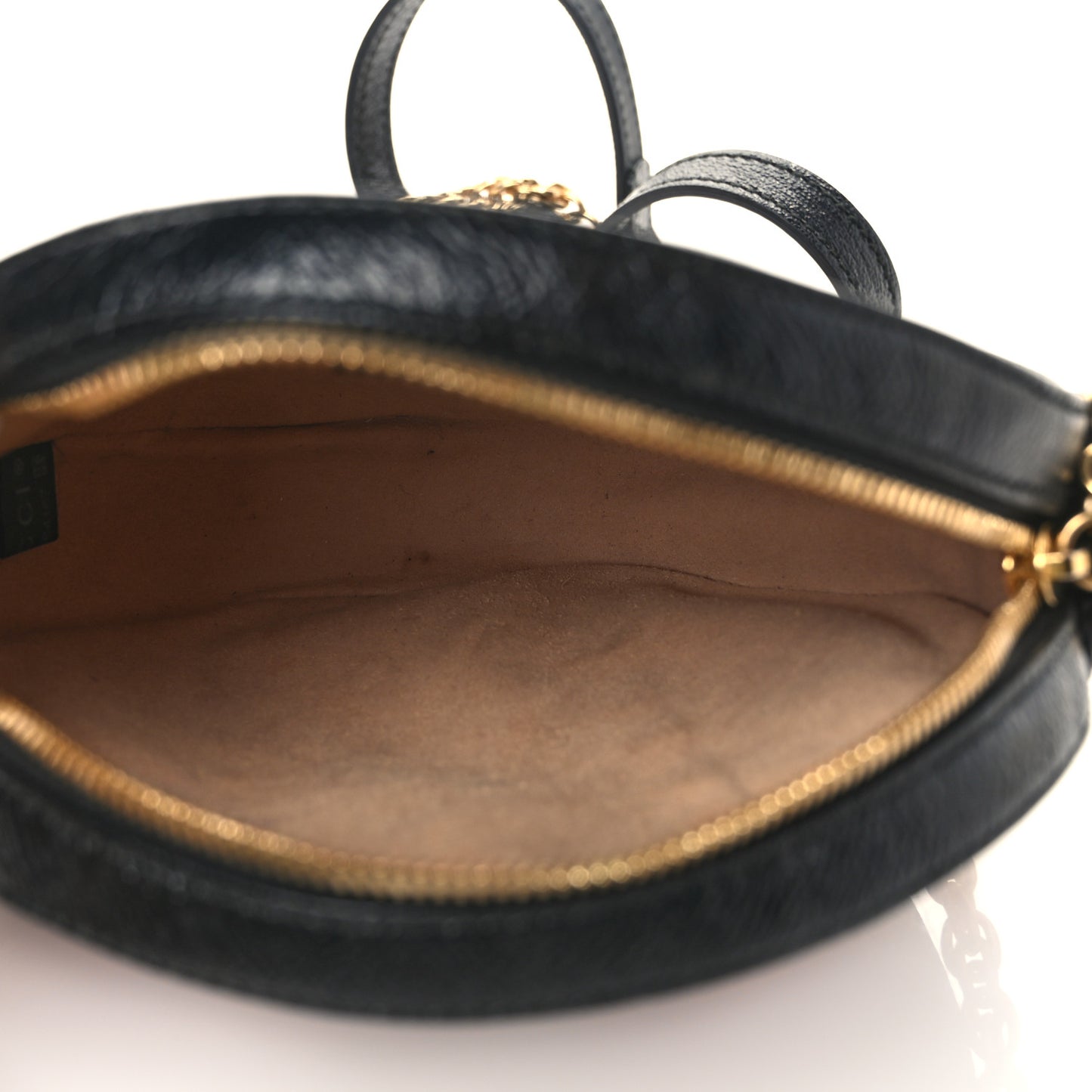 Suede Patent Web Mini Ophidia Round Shoulder Bag Hibiscus Red Black