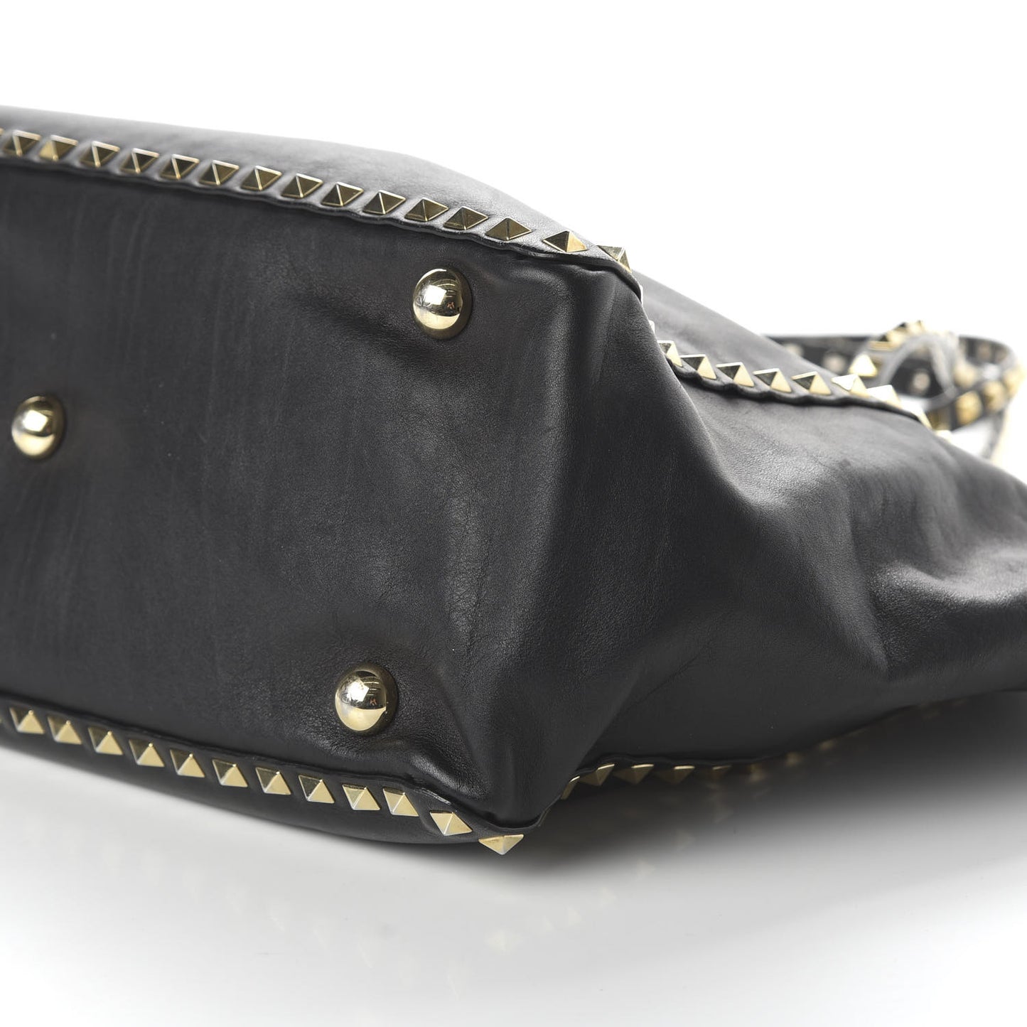 Vitello Medium Rockstud Tote Black