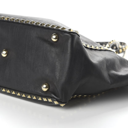 Valentino Garavani Vitello Medium Rockstud Tote Black 7 of 11