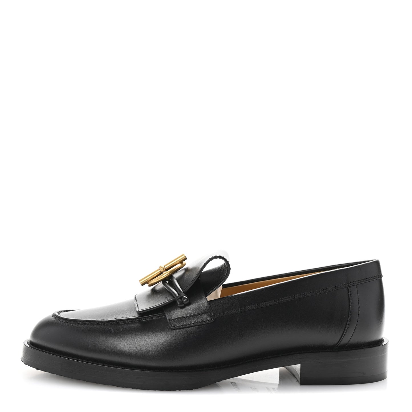 Calfskin Womens Impact Loafers 37.5 Black