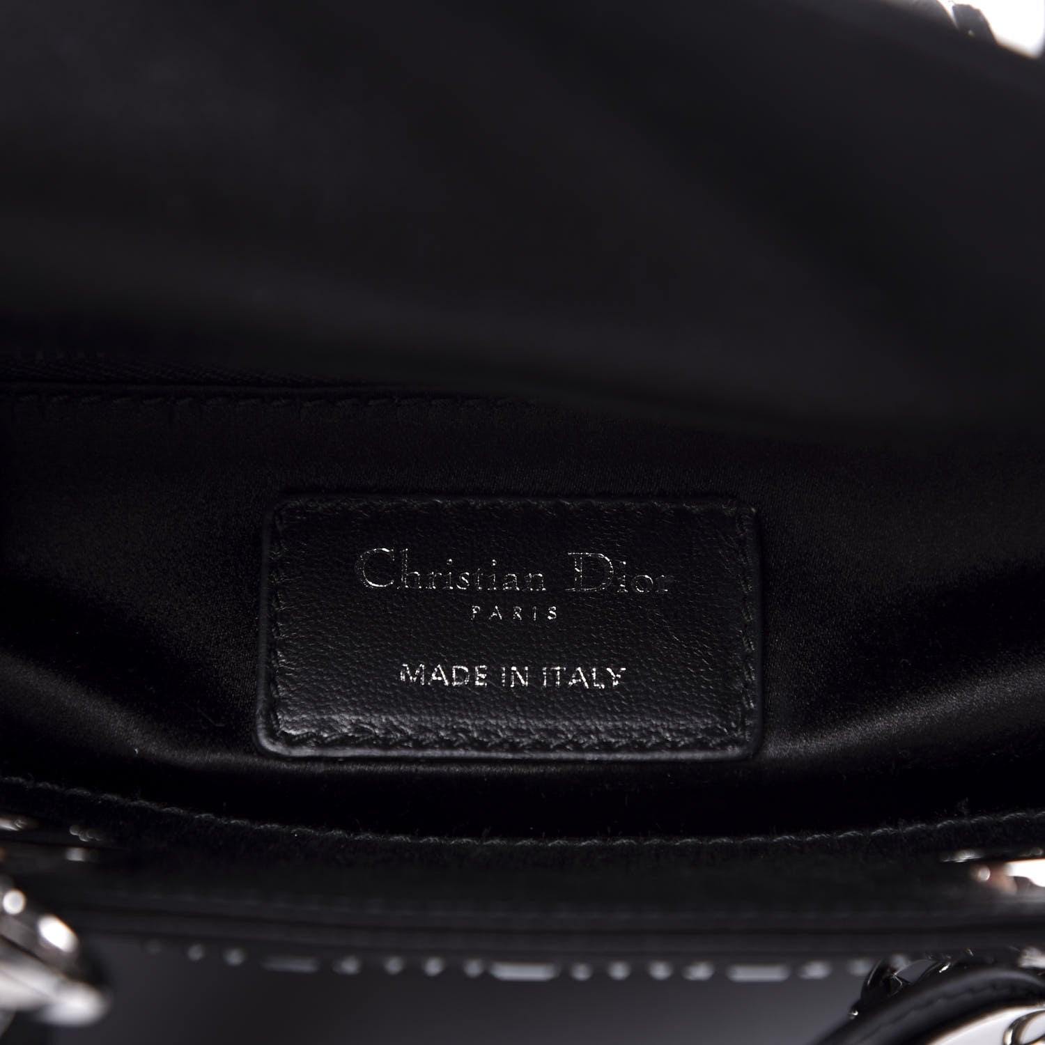 Christian Dior Satin Crystal Cannage Mini Lady Dior Black 7 of 10