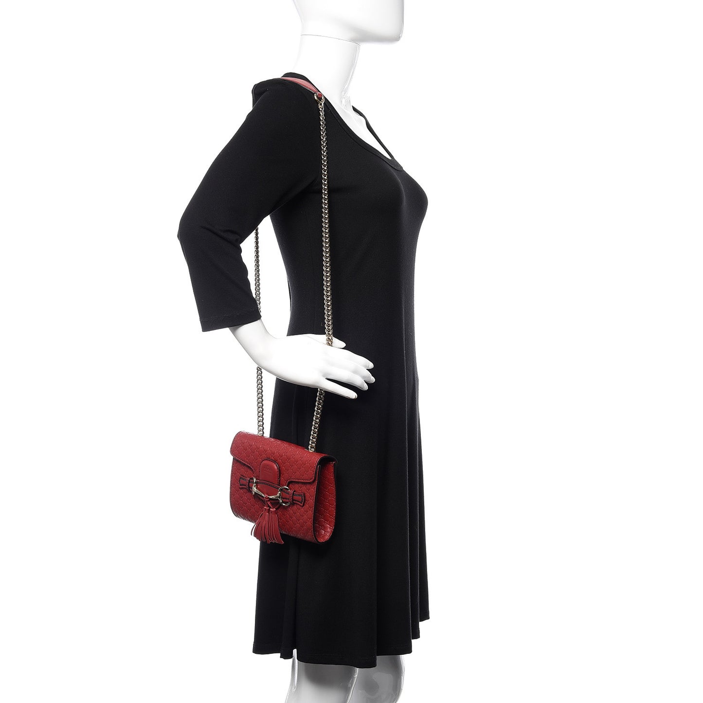 Soft Microguccissima Mini Emily Chain Shoulder Bag Rosso