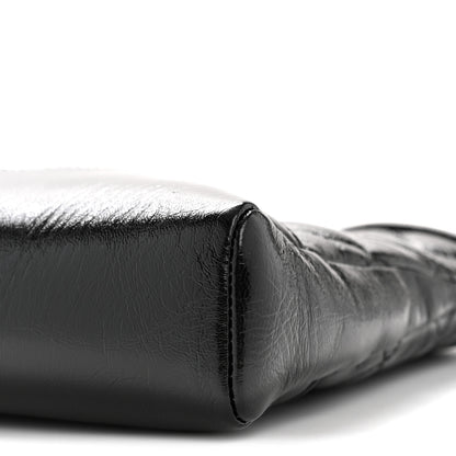 Chanel Shiny Crumpled Calfskin Quilted Mini 31 Shopping Bag Black 10 of 11