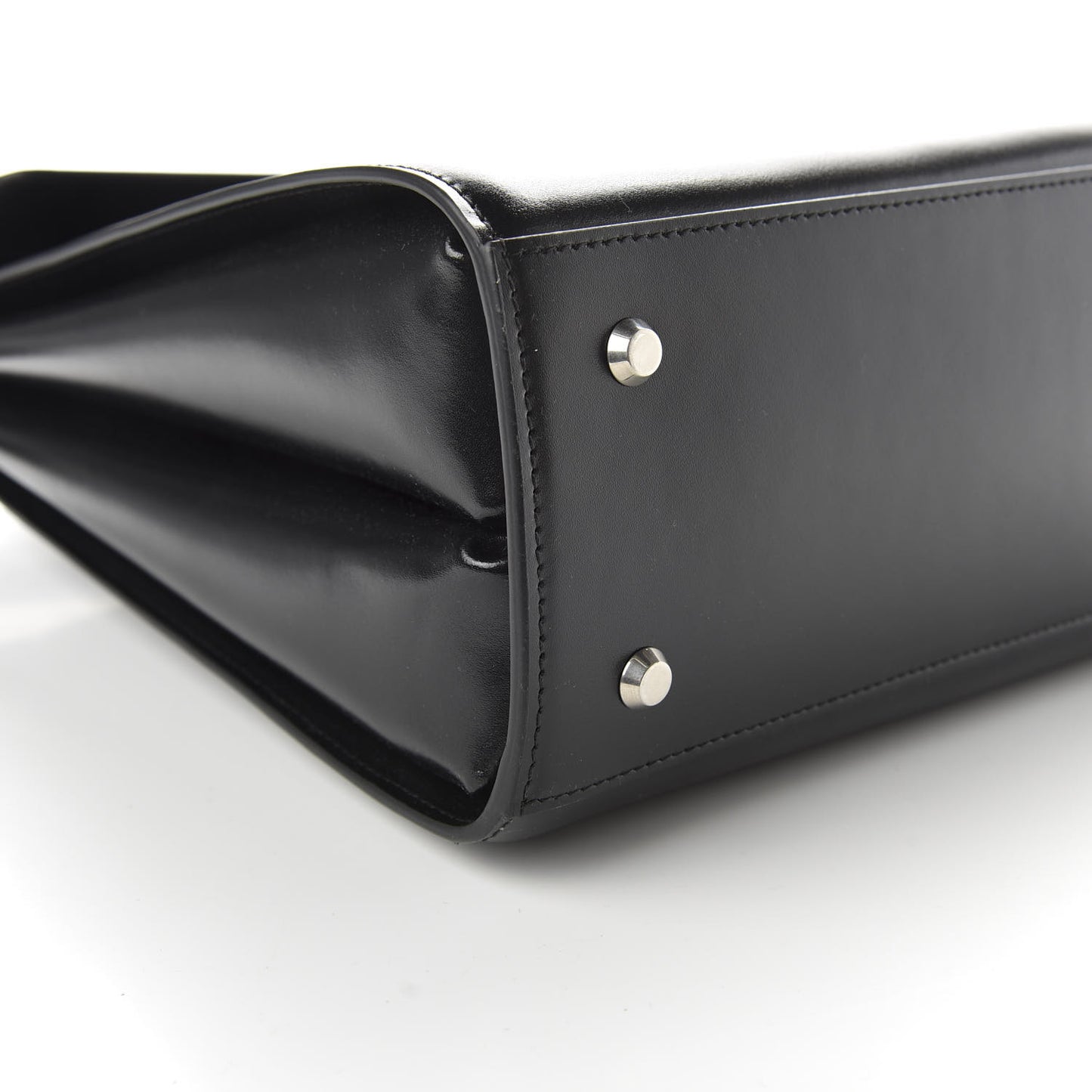 Shiny Box Calfskin Large Ghost Shoulder Bag Black