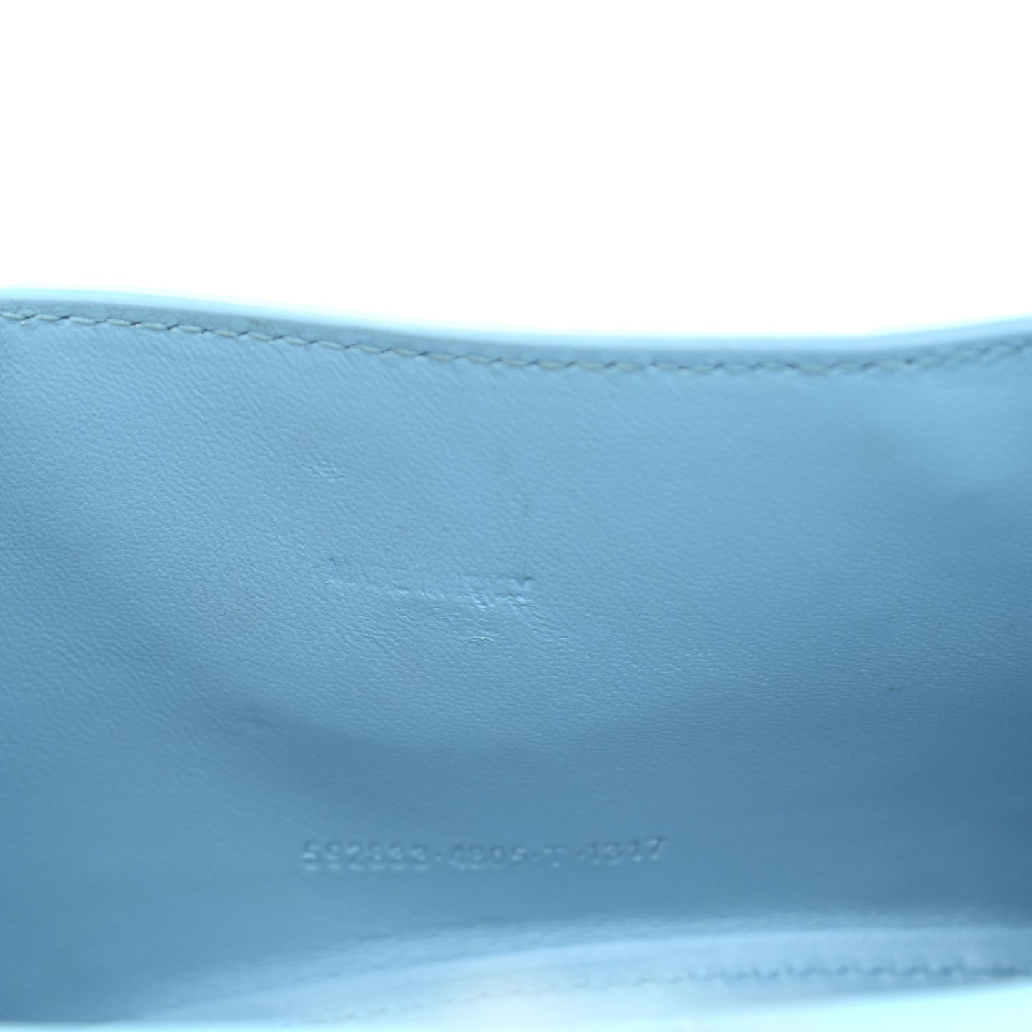 Shiny Calfskin Crocodile Embossed Hourglass Top Handle Bag XS Azur
